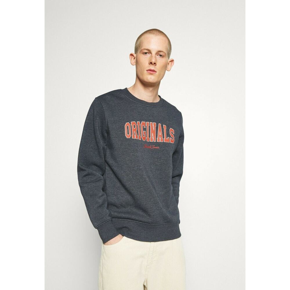 Jack & Jones Originals Pullover Sweatshirt Jorhart Crew Neck Long Sleeve Navy